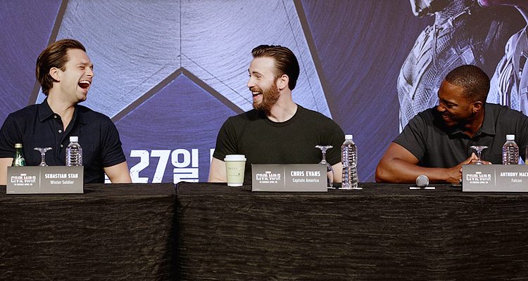 Sebastian Attends Korean Press Conference & Photocall for ‘Civil War’