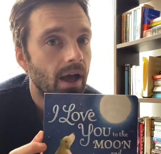 Press/Video: Watch Sebastian Stan read “I Love You to the Moon and Back” on savewithstories instagram
